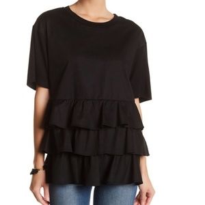Pleione Black Ruffle Shirt